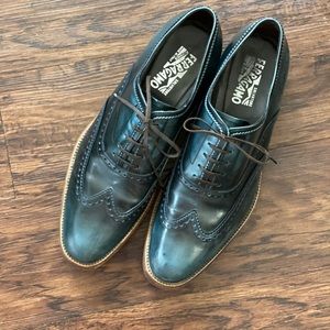 Salvatore Ferragamo Leather Wingtip Oxfords